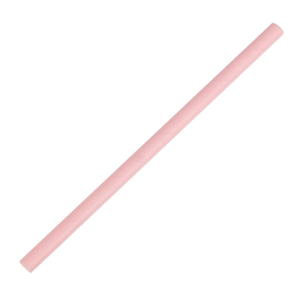 Fiesta composteerbare papieren smoothie rietjes roze 210mm (250 stuks)