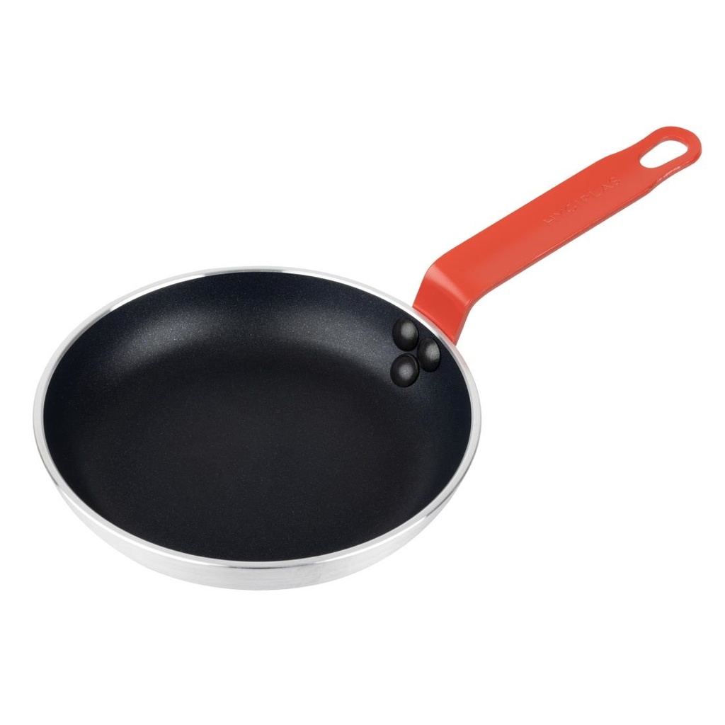 Hygiplas Teflon Platinum Plus anti-aanbak koekenpan 200mm rood handvat