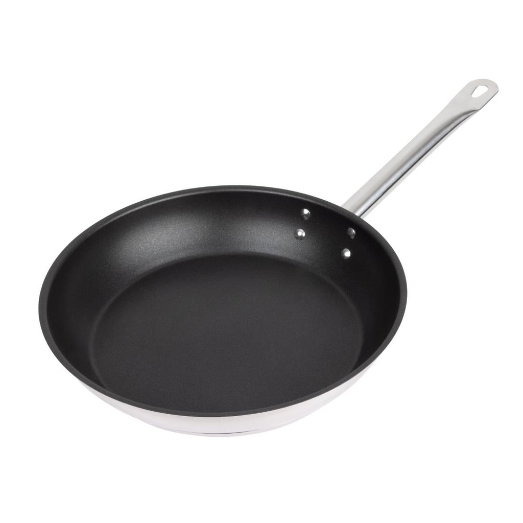 Vogue roestvrijstalen koekenpan met Teflon Platinum Plus anti-aanbaklaag 28cm