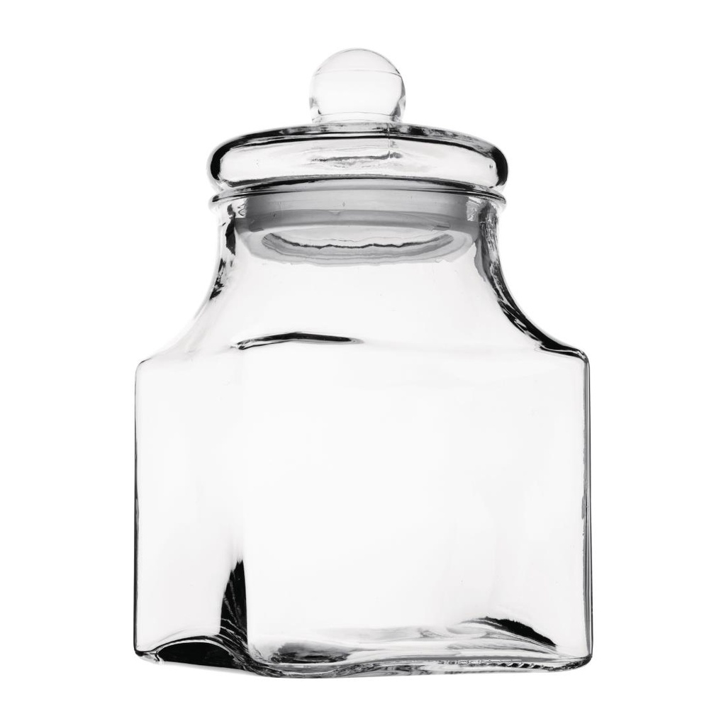 Olympia glazen voorraadpot vierkant 2,9Ltr