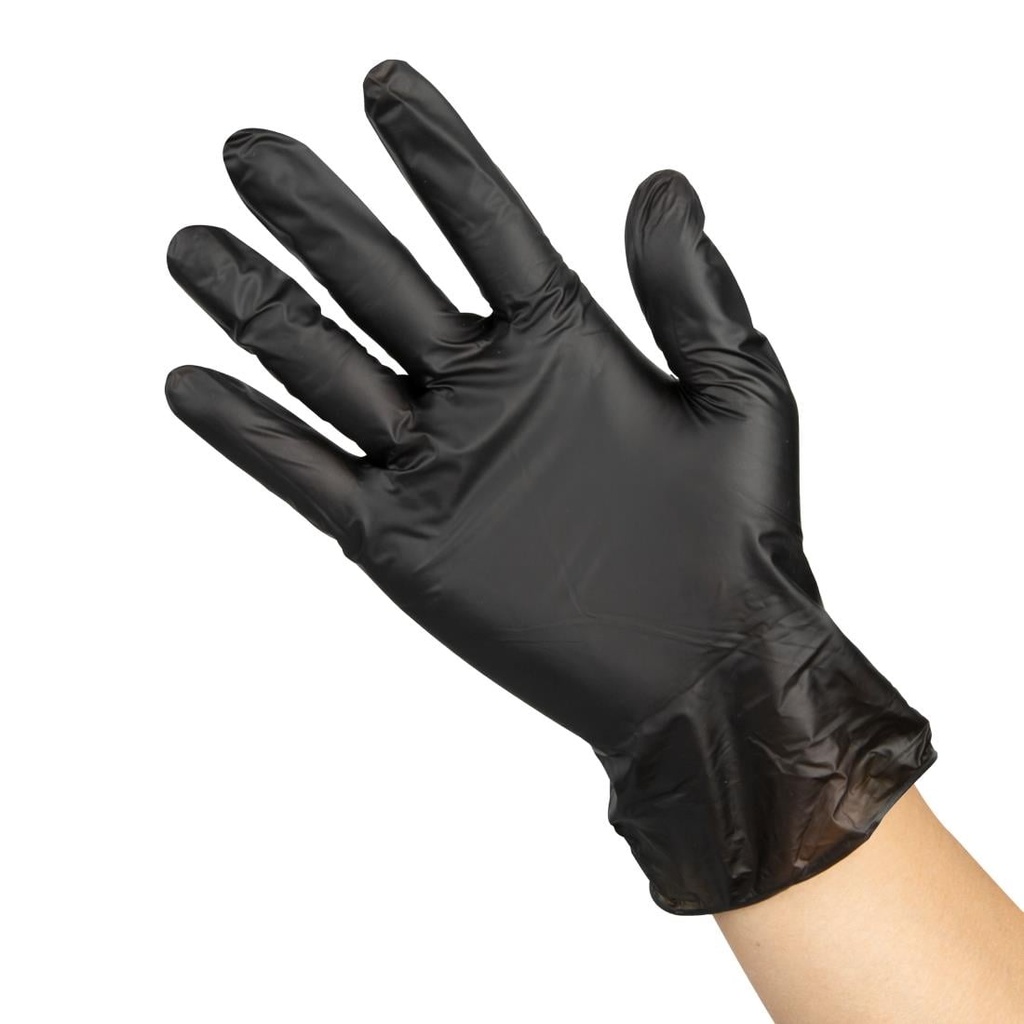 Hygiplas vinyl zwarte poedervrije handschoenen XL (100 stuks)