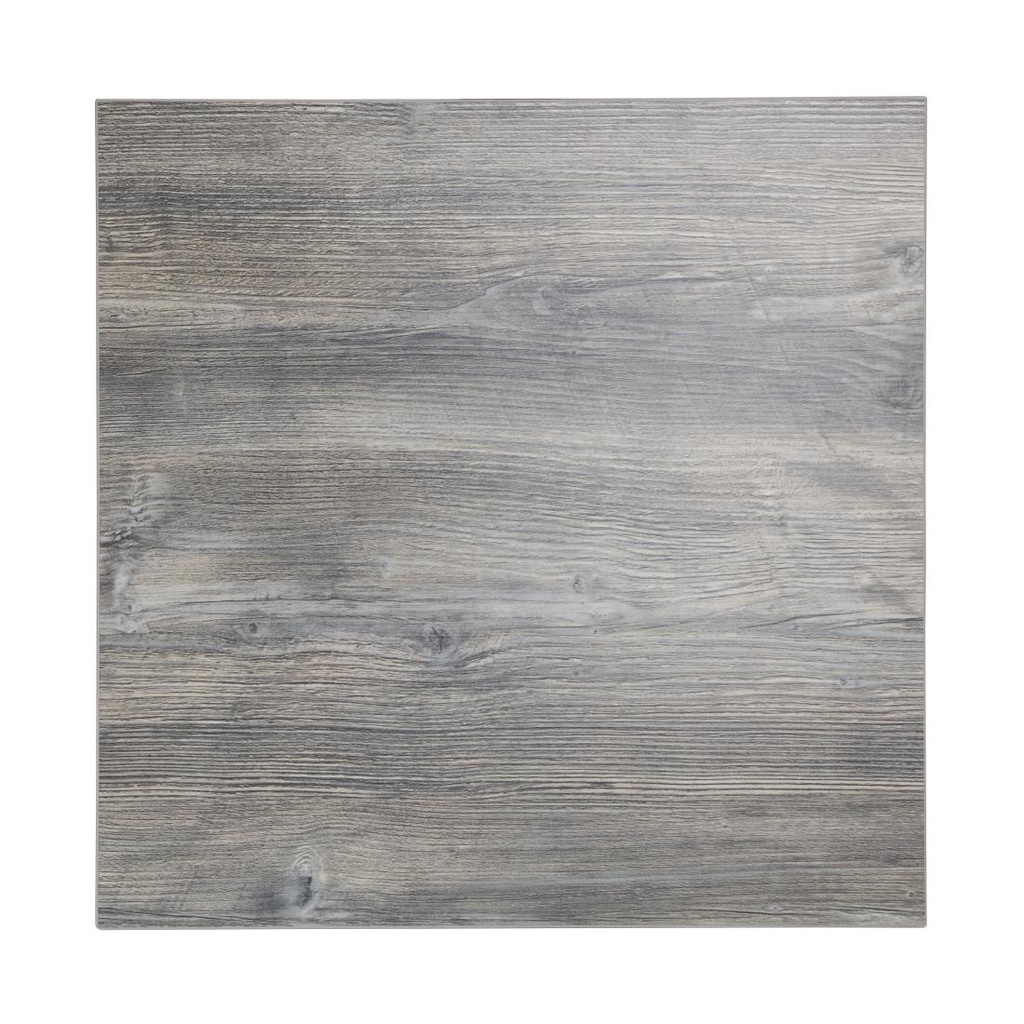 Bolero Voorgeboord Vierkant Melamine Tafelblad Ash Grey 700mm
