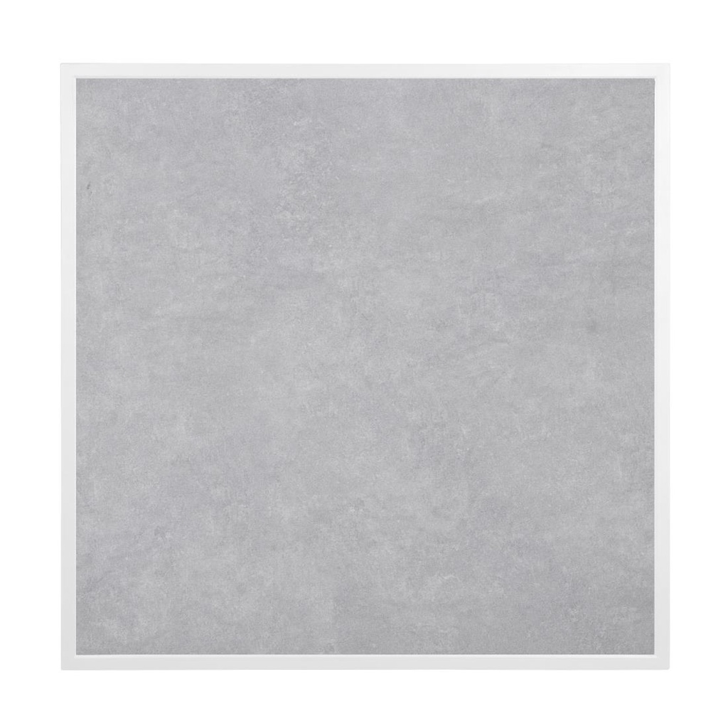 Bolero Tafelblad Van Gehard Glas Met Lichtgrijs Steeneffect En Witte Rand 700 mm Voor Buiten