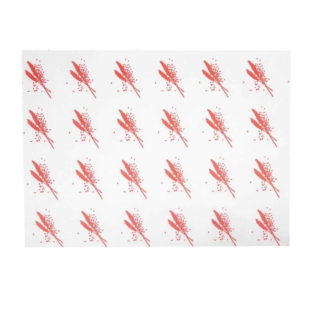 Vetvrij hamburger papier rood (1000 stuks)
