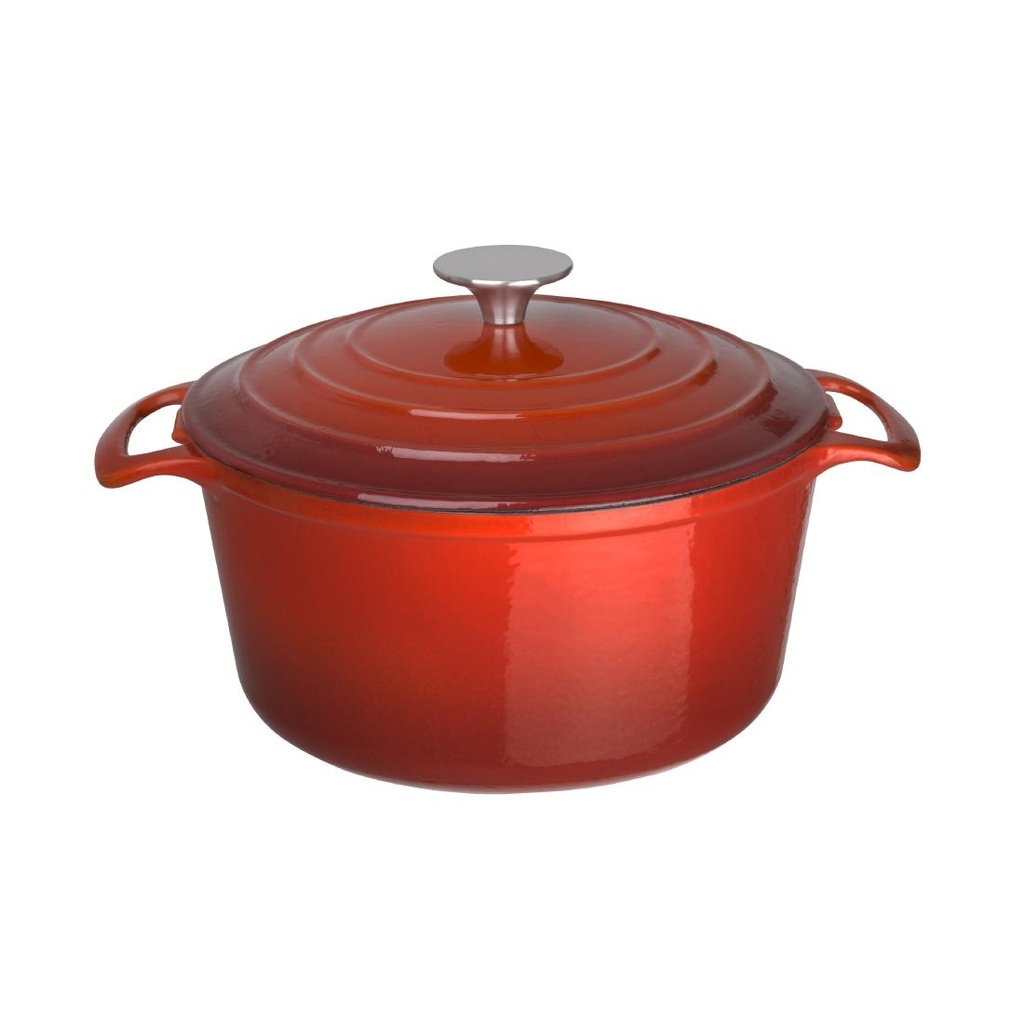 Vogue ronde inductie braadpan rood 4Ltr