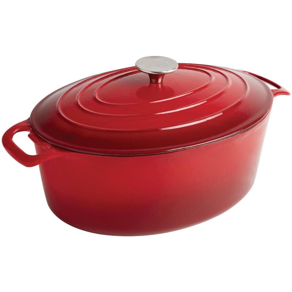 Vogue ovale inductie braadpan rood 5Ltr