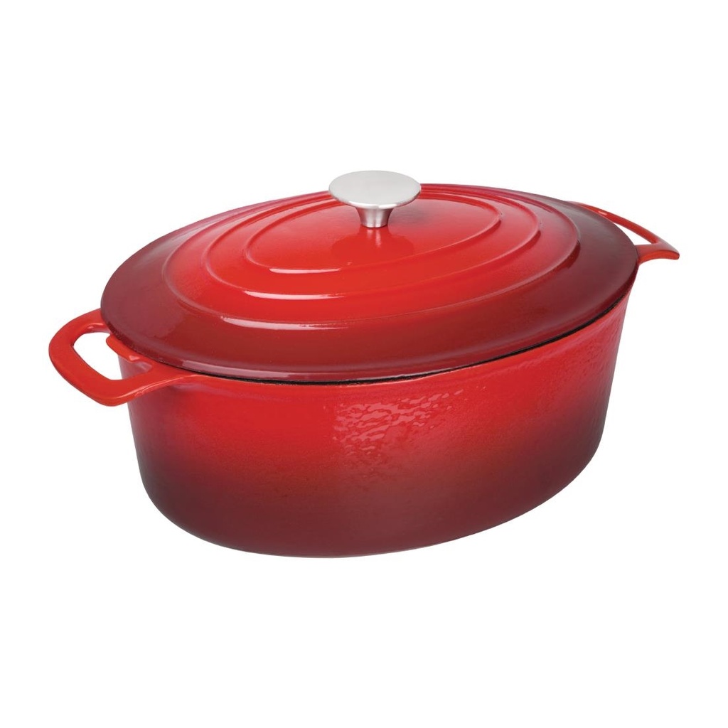 Vogue ovale inductie braadpan rood 6Ltr