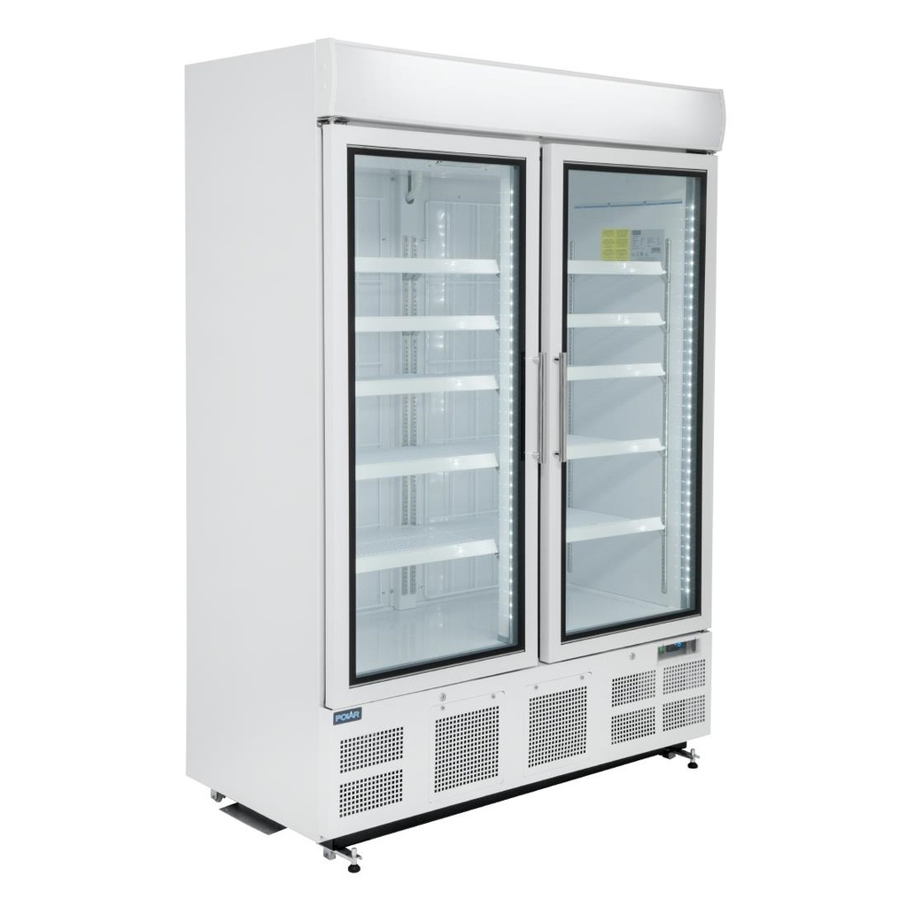 Polar g-serie rechtopstaande vitrinediepvriezer 920ltr wit