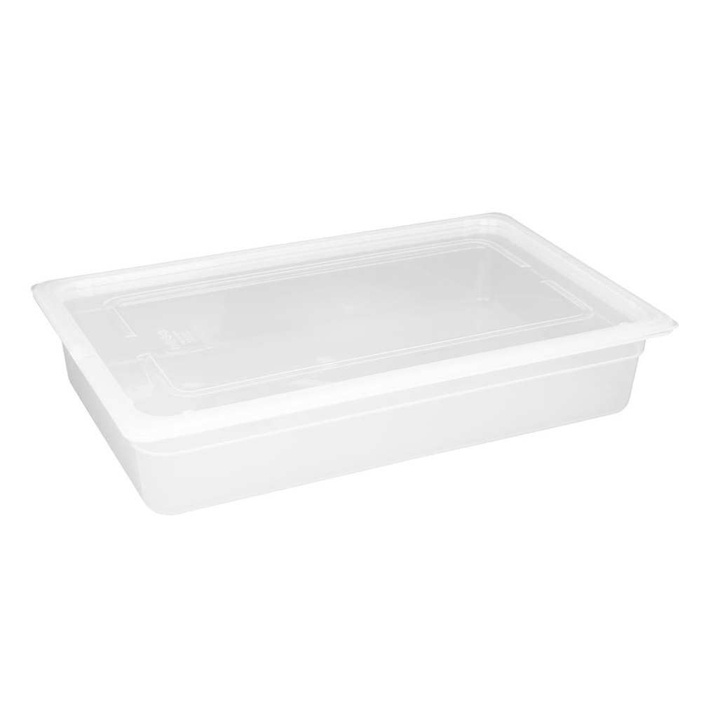 Vogue polypropyleen GN 1/1 bak met deksel 10cm (2 stuks)