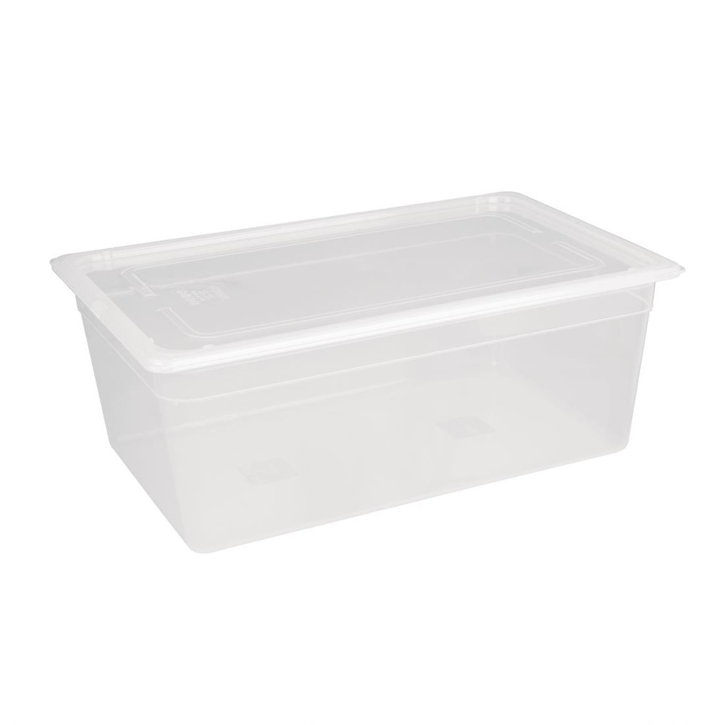 Vogue polypropyleen GN 1/1 bak met deksel 20cm (2 stuks)