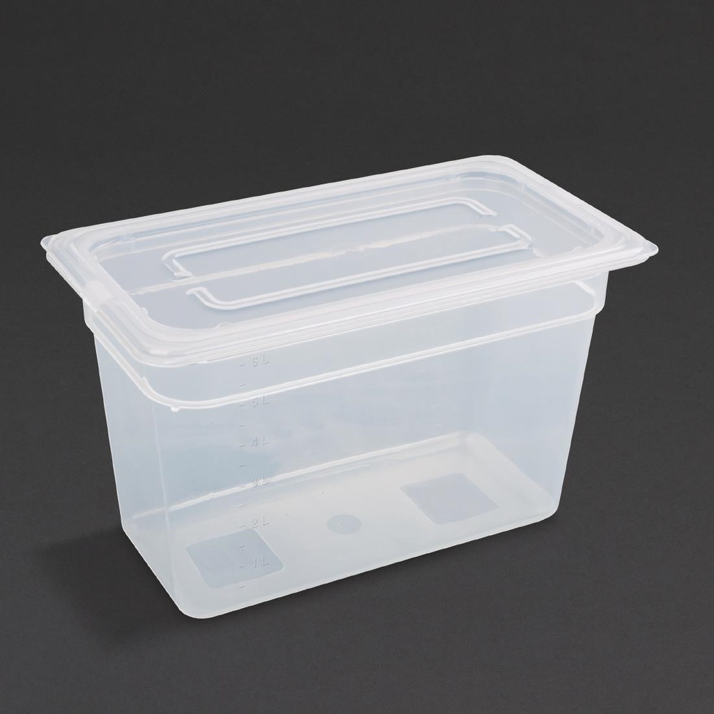 Vogue polypropyleen GN 1/3 bak met deksel 20cm (4 stuks)