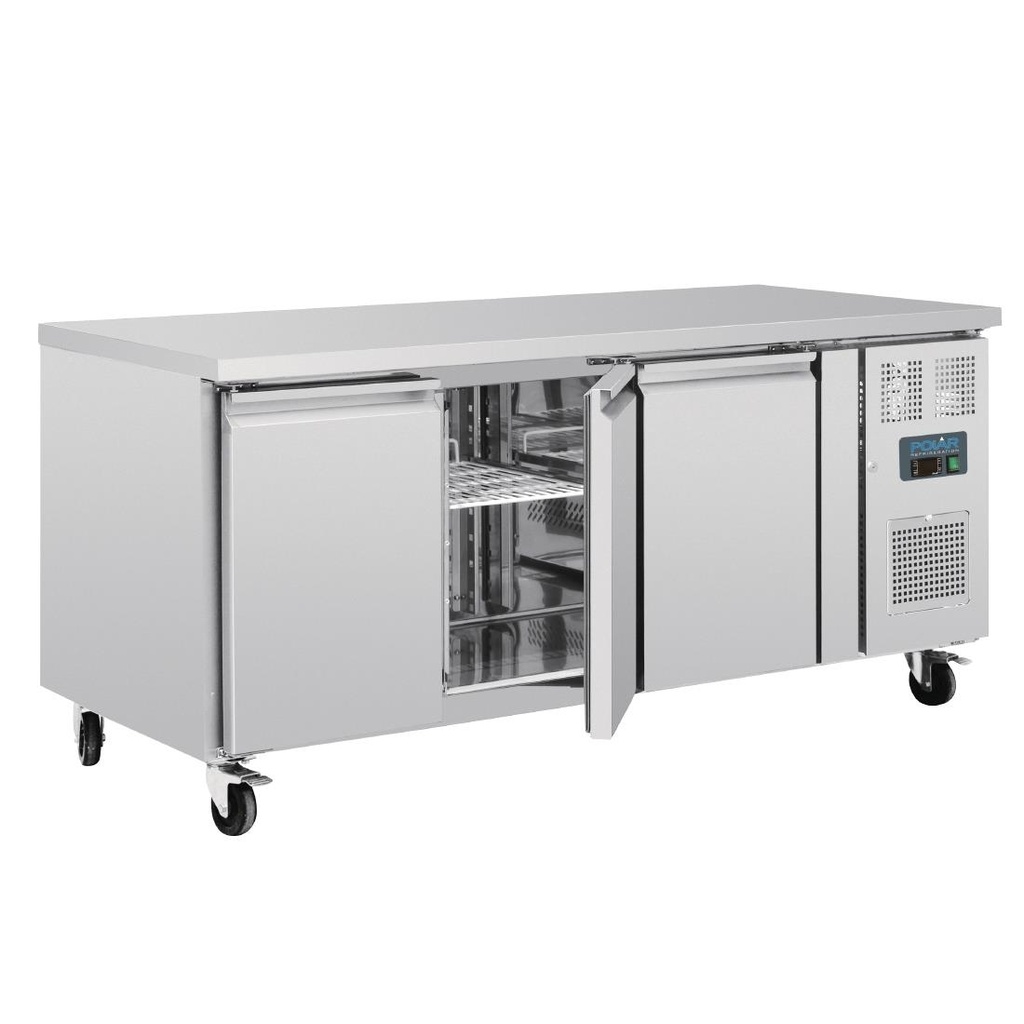 Polar U-serie 3-deurs counter met euronorm opslag 634L