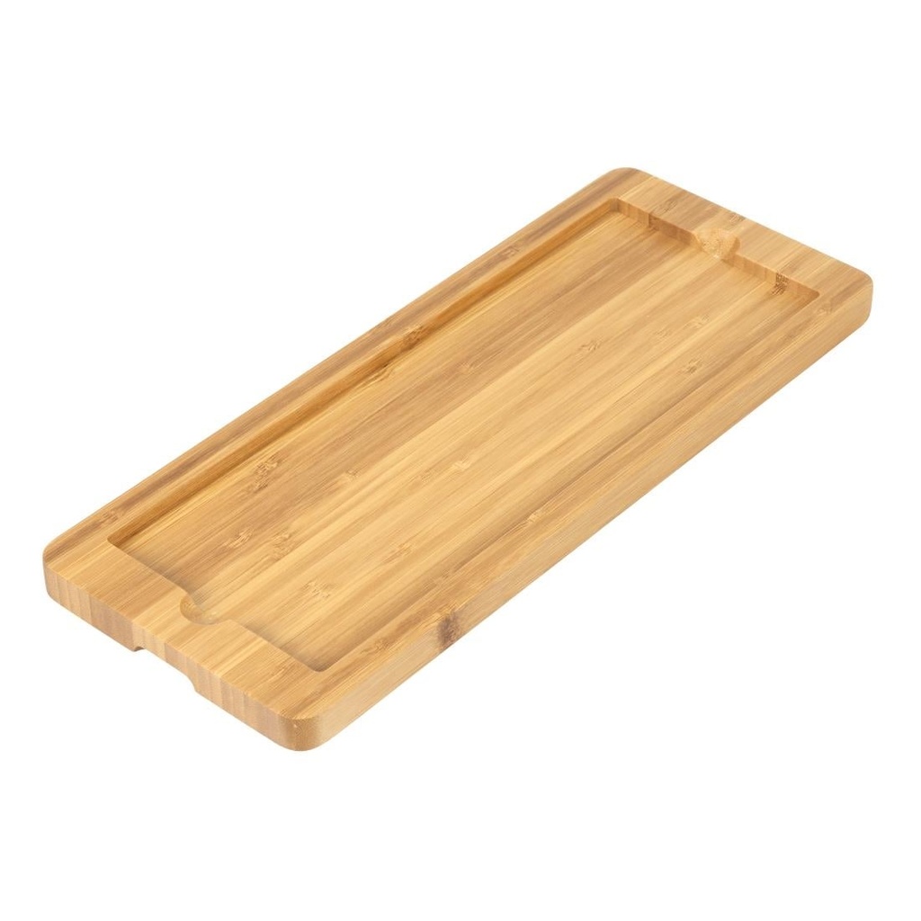 Olympia houten onderzetter voor rechthoekige leisteen plaat 130x330mm