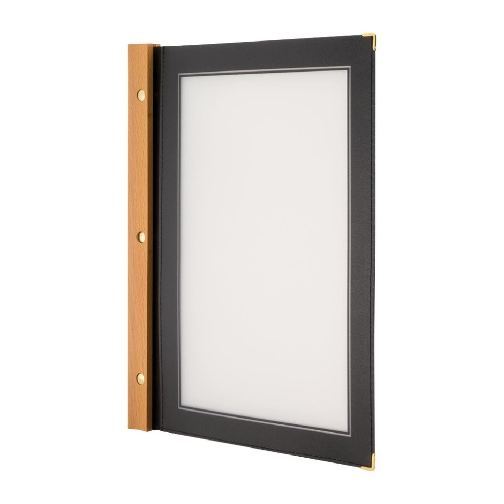 Securit menumap hout A4 zwart