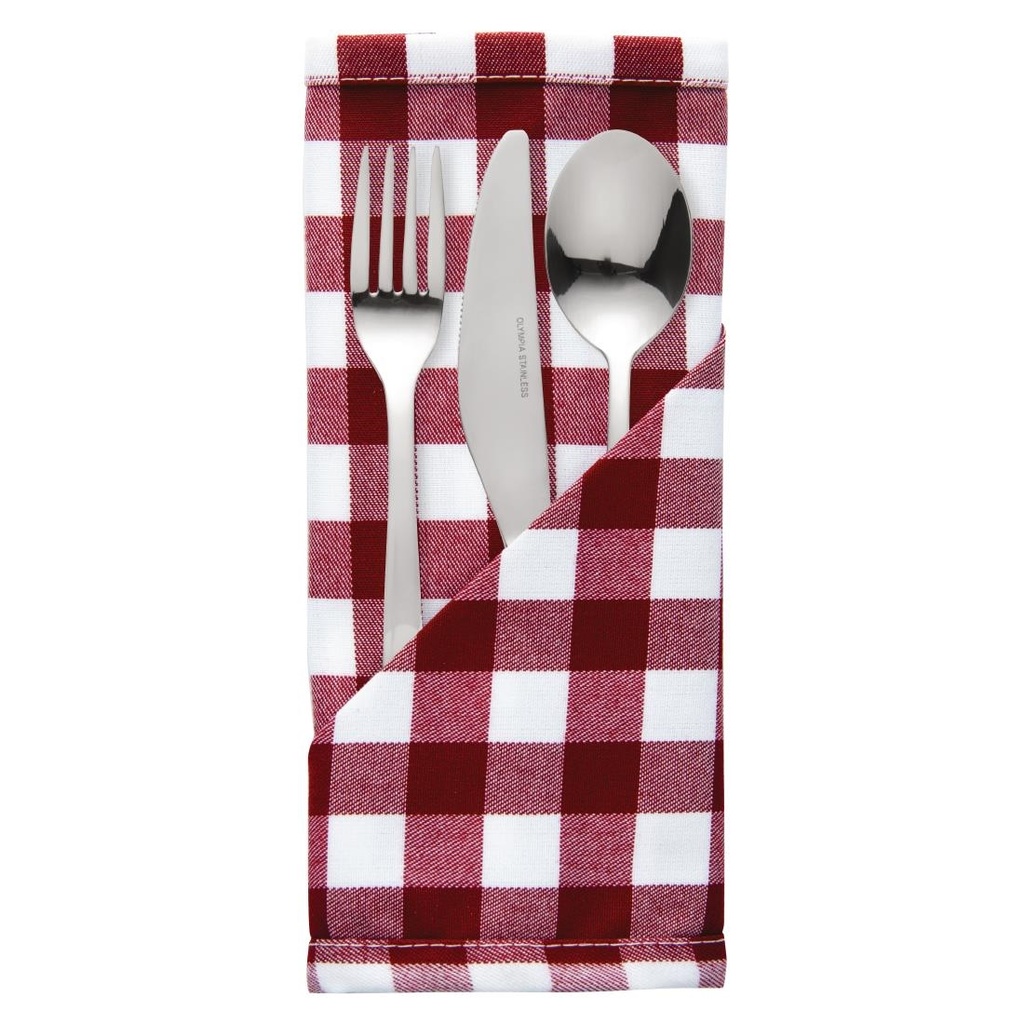 Mitre Comfort Gingham servet rood-wit 41x41cm (10 stuks)