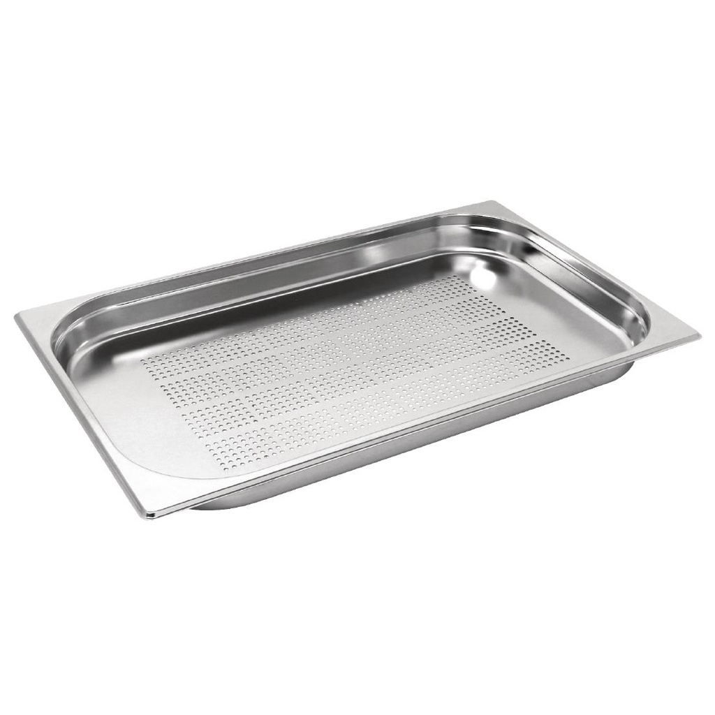 Vogue roestvrijstalen geperforeerde 1/1 gastronormbak 40mm