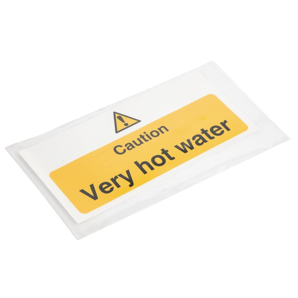 Vogue 'Caution - Very hot water' waarschuwingsbord zelfklevend