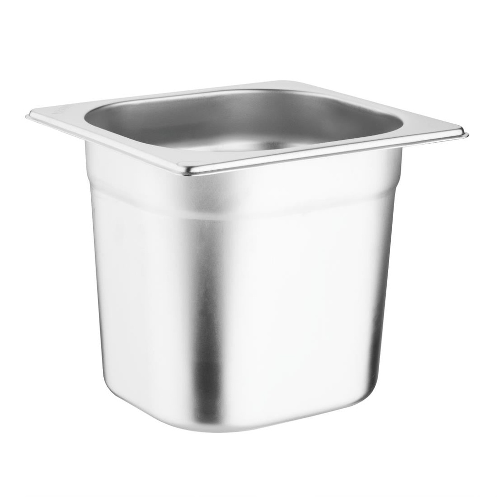 Vogue RVS gastronormbak set met deksels 1/6 150mm (6 stuks)