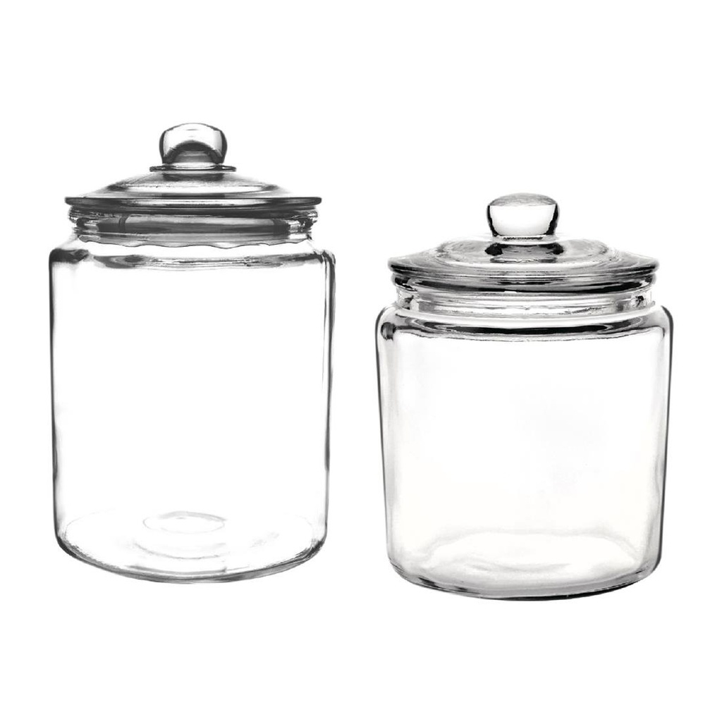 Olympia Biscotti Glazen Potten Set 6,3Ltr en 3,8Ltr