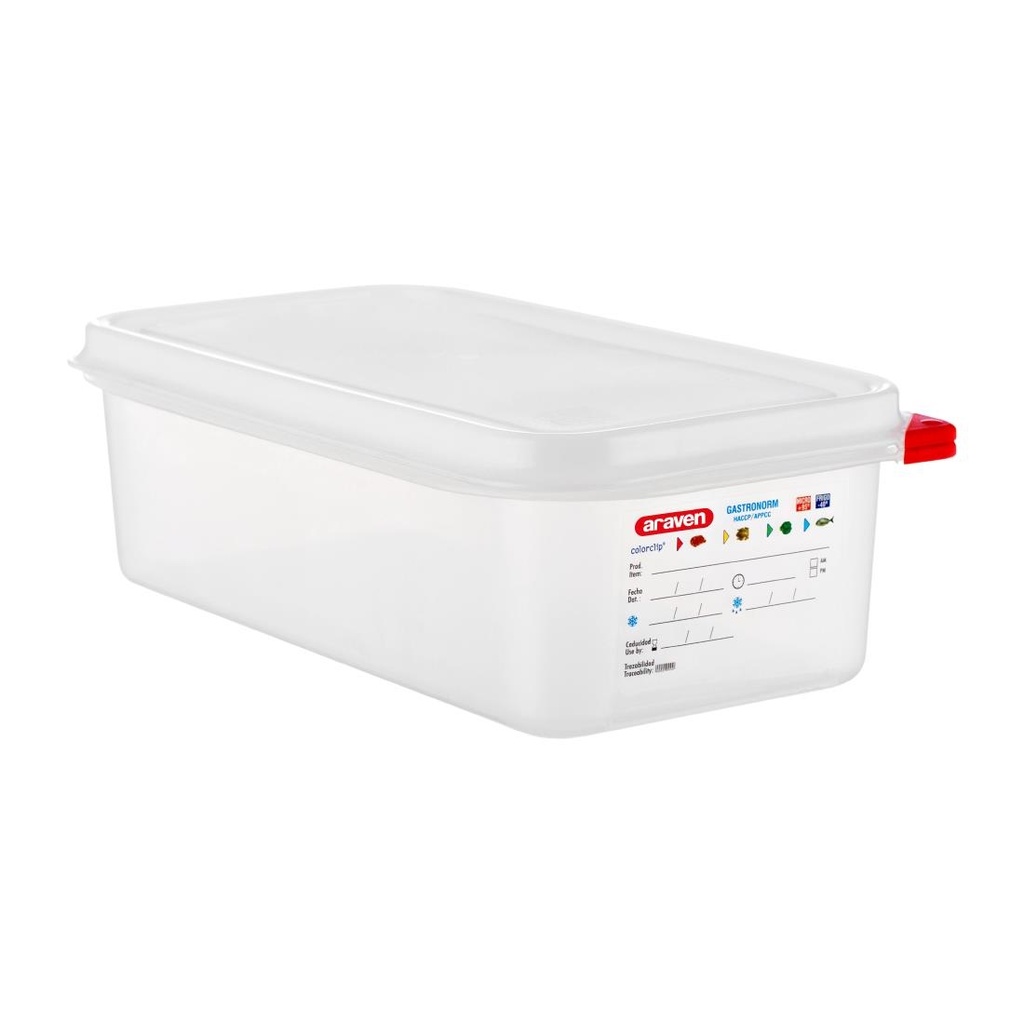 Araven polypropyleen 1/3 gastronorm voorraadcontainer 4L (4 stuks)