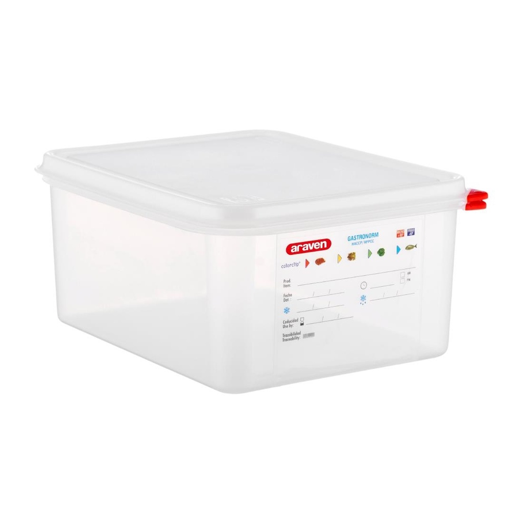Araven polypropyleen 1/2 gastronorm voedselbak 10L (4 stuks)