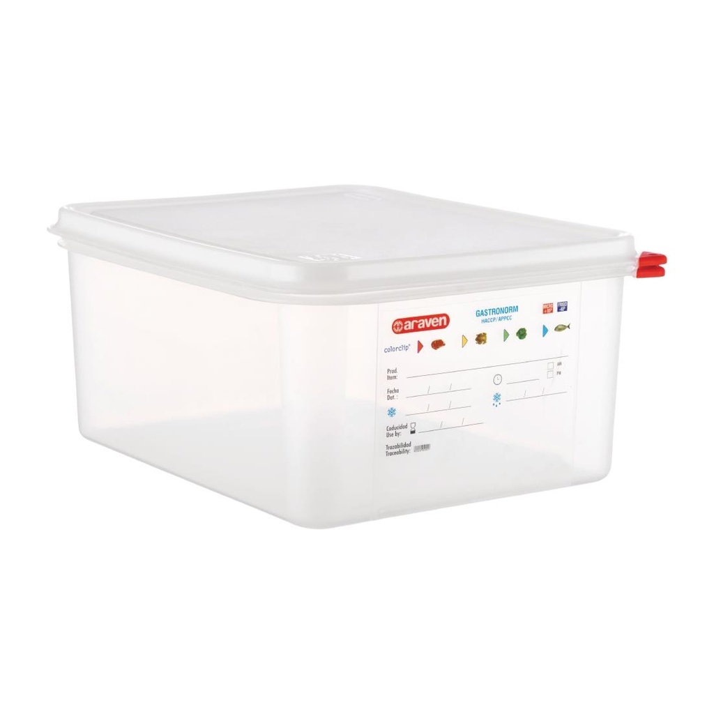 Araven polypropyleen 1/2 gastronorm voedselbak 12,5L (4 stuks)