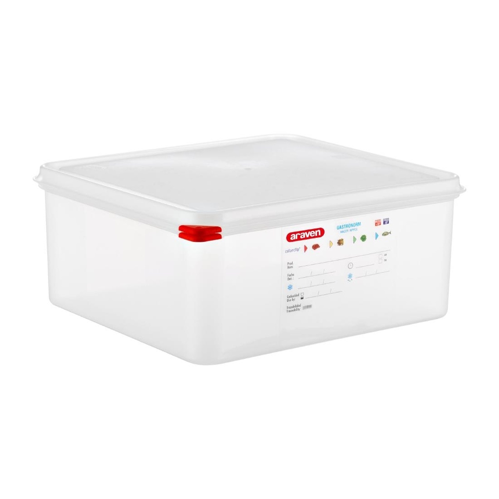 Araven polypropyleen 2/3 gastronorm voorraadcontainer 13,5L (4 stuks)