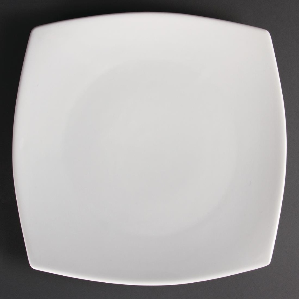 Olympia Whiteware vierkante borden met afgeronde hoeken 30,5cm (6 stuks)