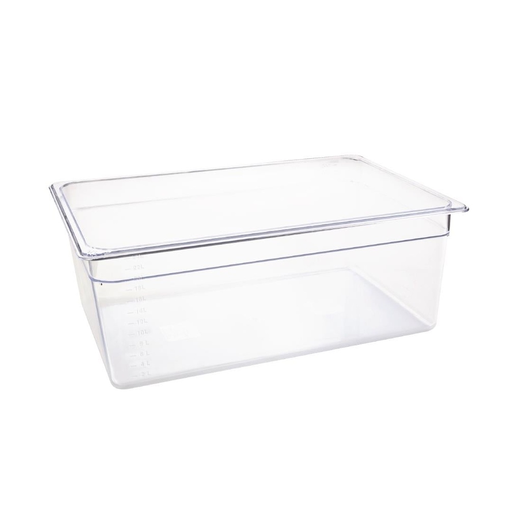 Vogue polycarbonaat 1/1 gastronorm container 200mm transparant