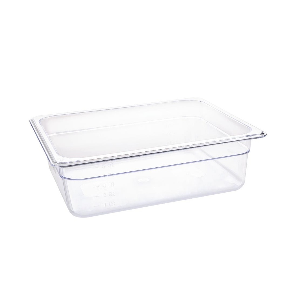 Vogue polycarbonaat 1/2 gastronorm container 100mm transparant