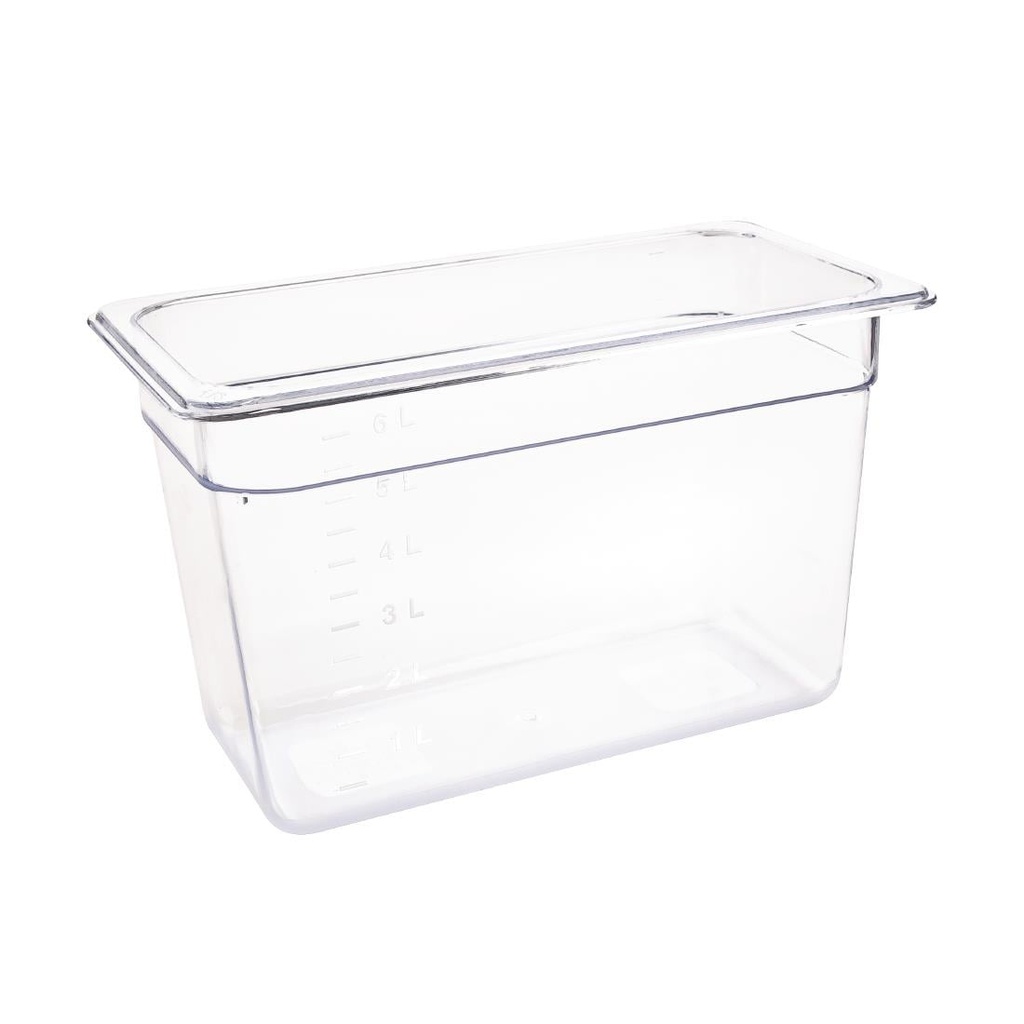 Vogue polycarbonaat bak transparant GN 1/3 200mm
