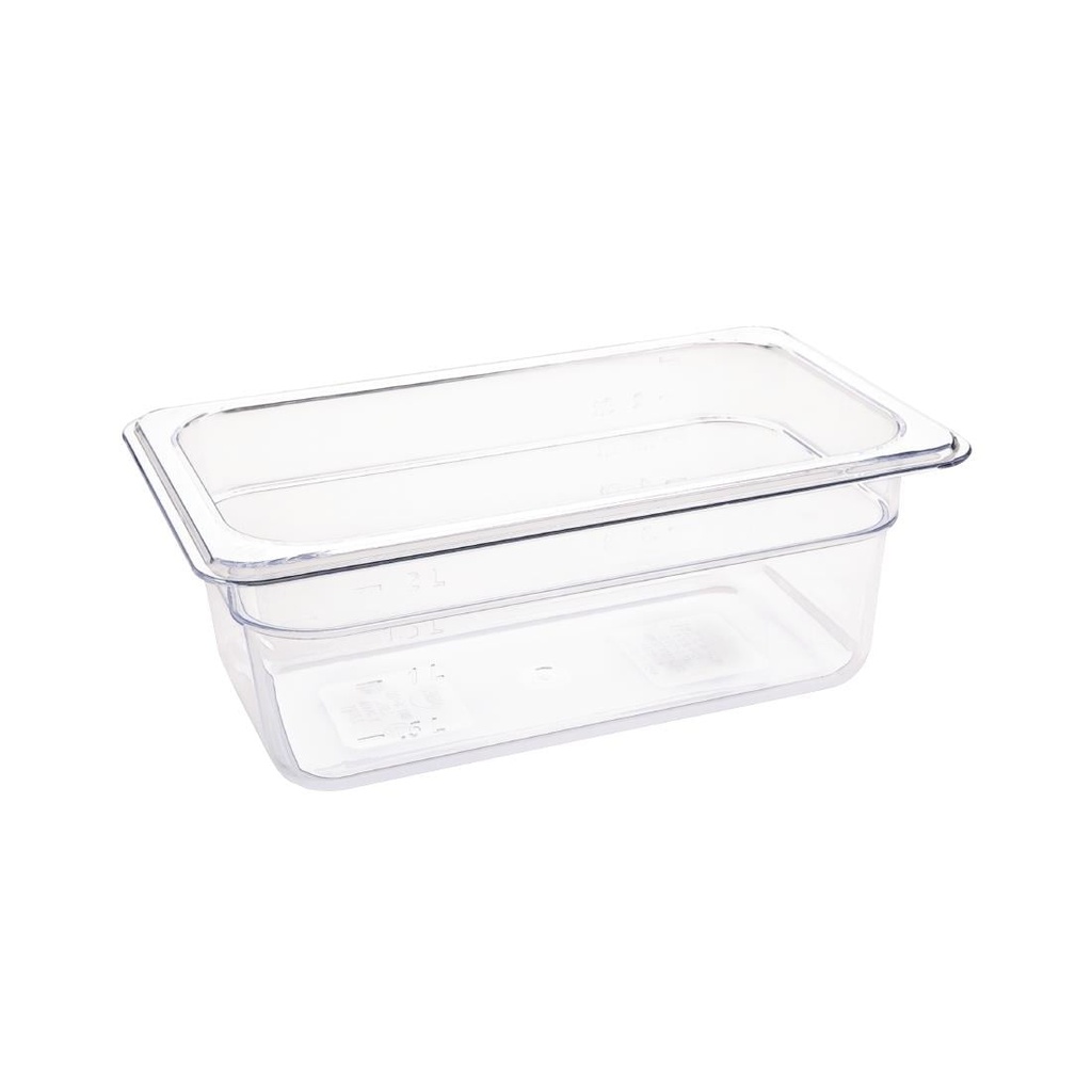 Vogue polycarbonaat 1/4 gastronorm container 100mm transparant