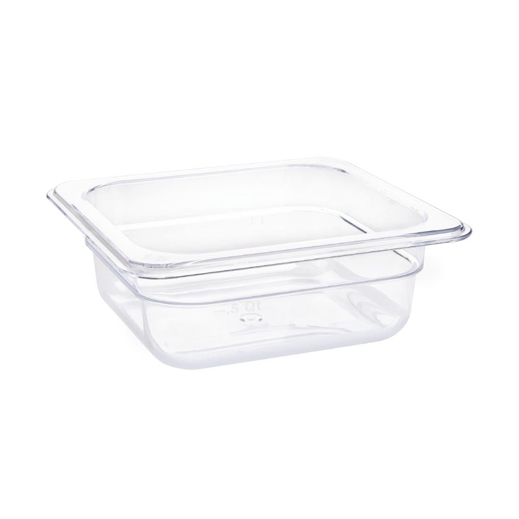 Vogue polycarbonaat bak transparant GN 1/6 65mm
