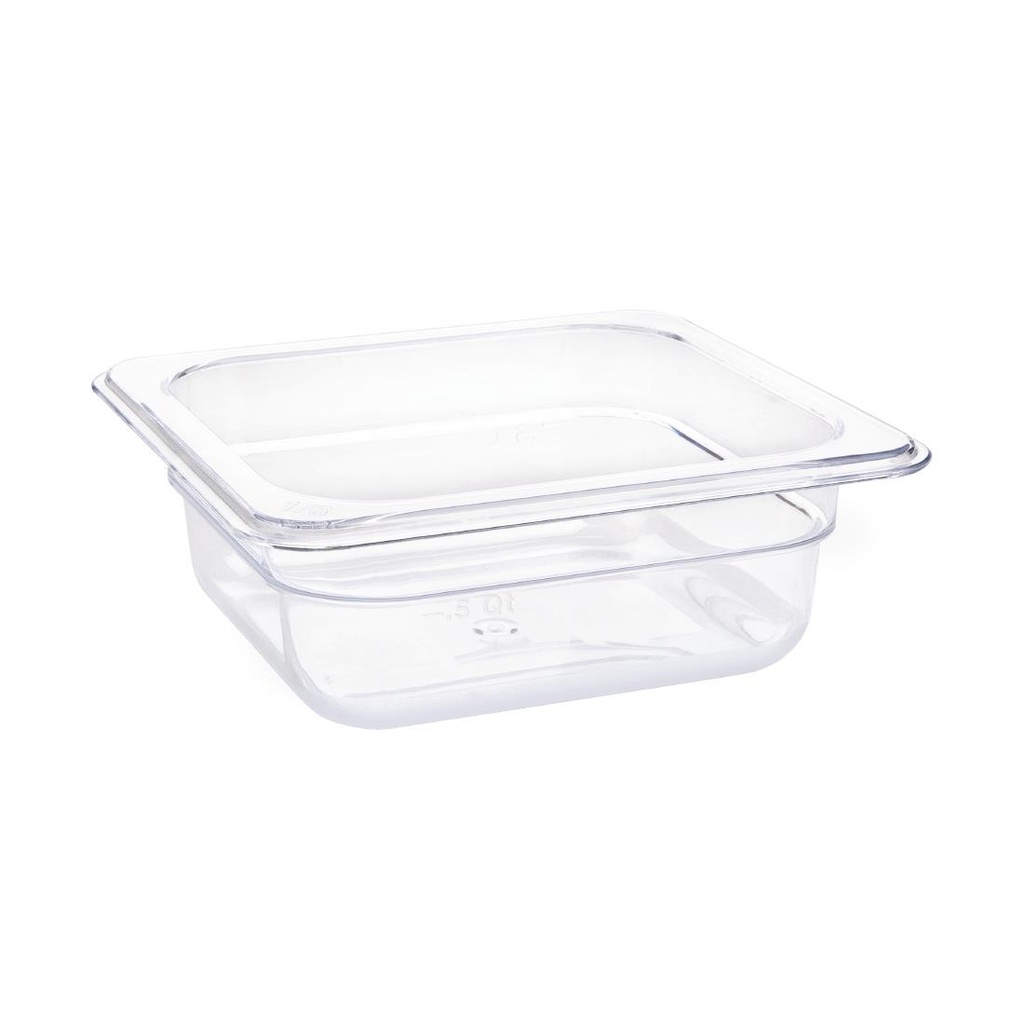 Vogue polycarbonaat bak transparant GN 1/6 65mm