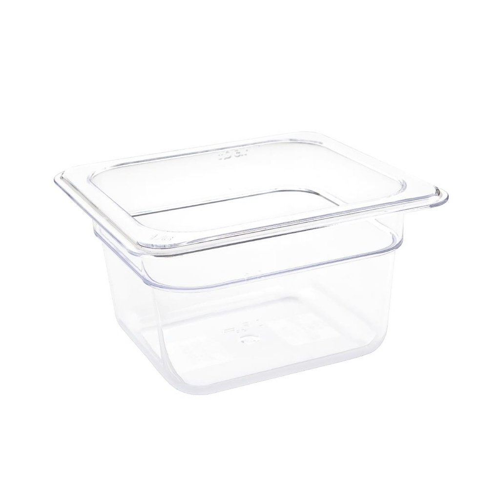 Vogue polycarbonaat 1/6 gastronorm container 100mm transparant