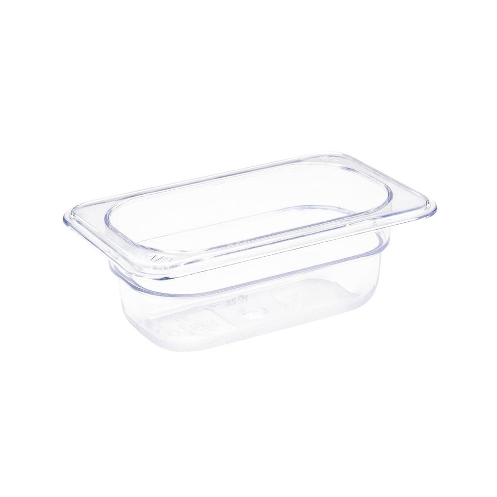 Vogue polycarbonaat bak transparant GN1/9 65mm