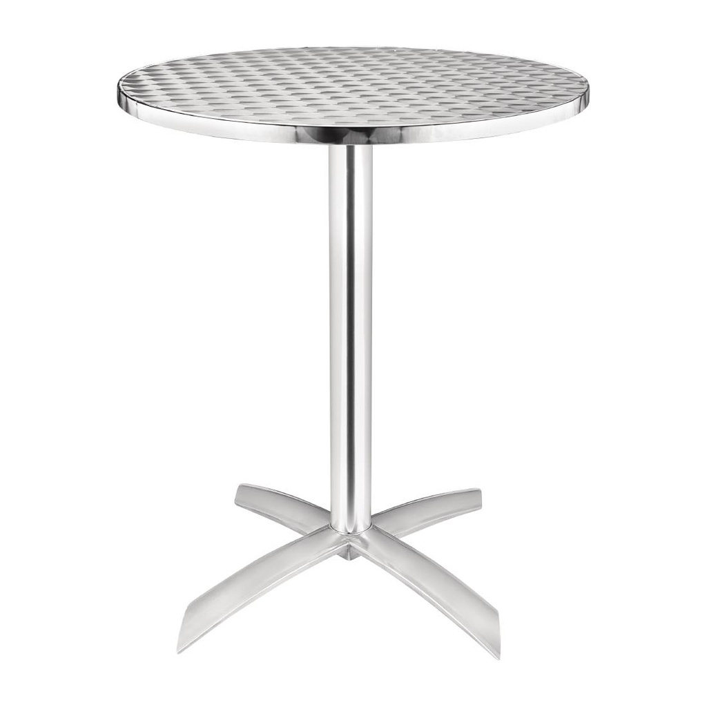 Bolero alumiminium klaptafel met RVS blad 60(Ø)cm
