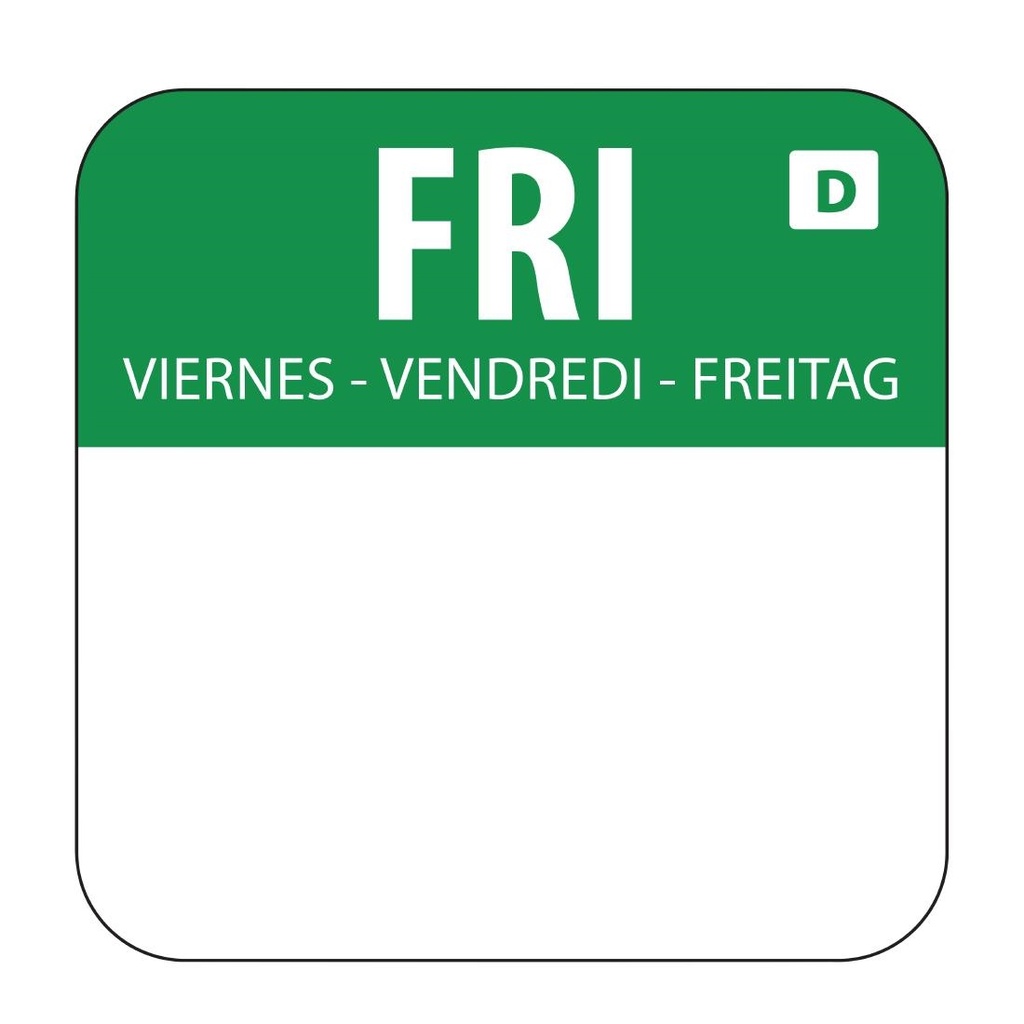 Hygiplas oplosbare blanco kleurcode voedseletiketten vrijdag (1000 stuks)