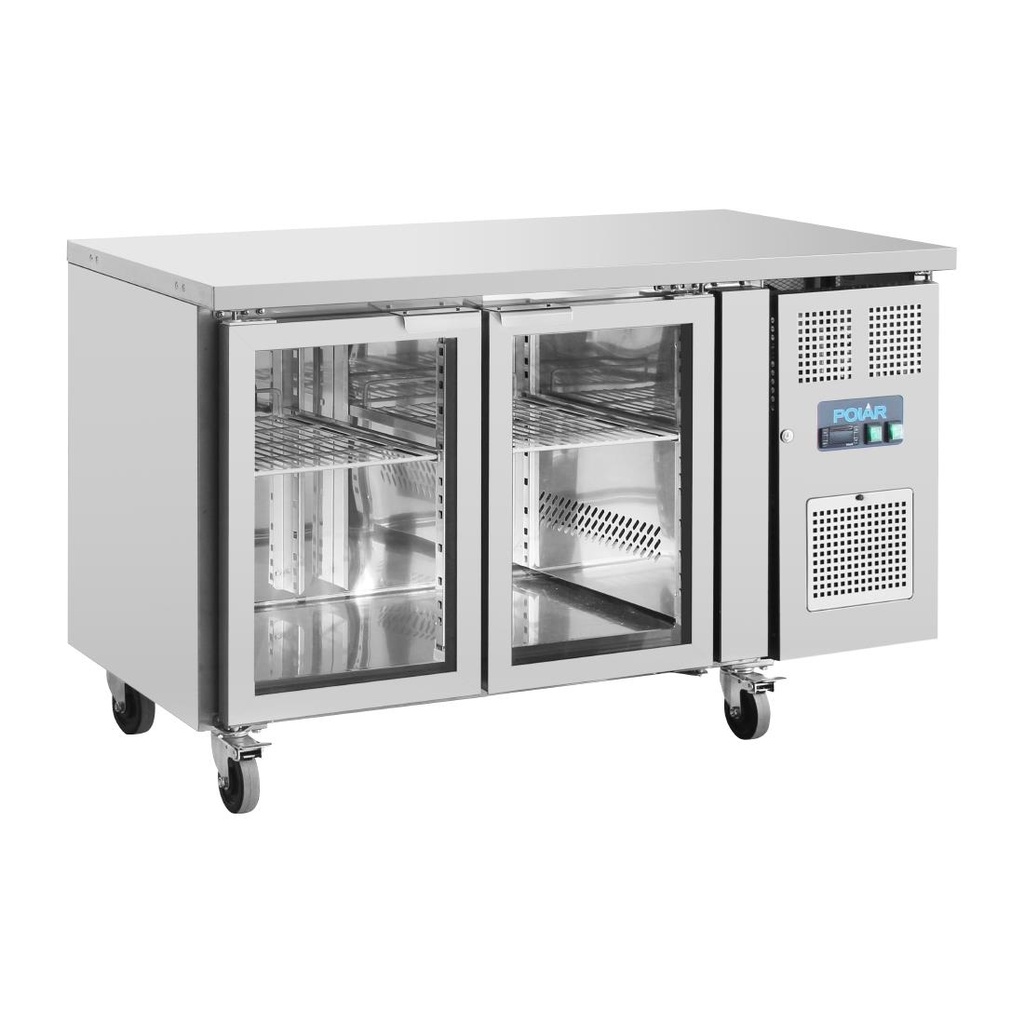 Polar U-serie premium tweedeurs displaykoeling laag model 205Ltr