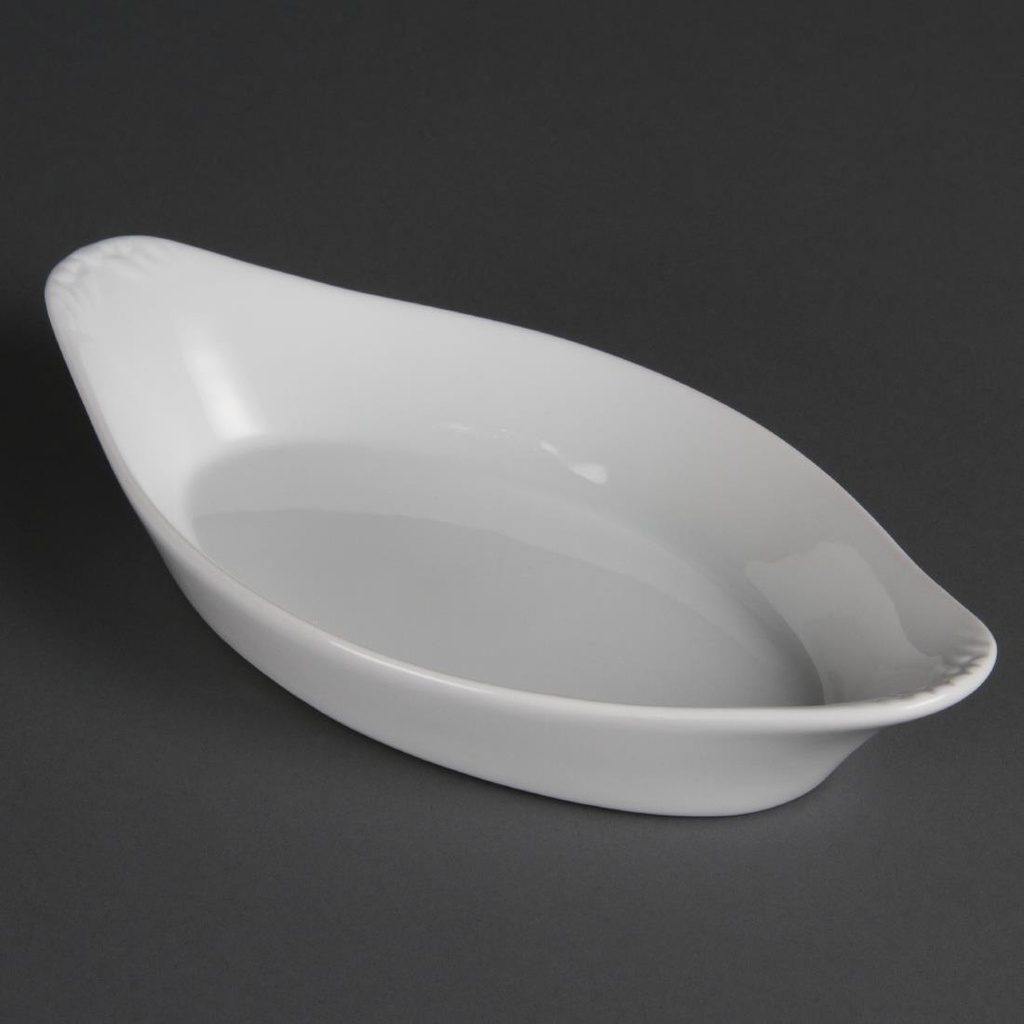 Olympia Whiteware ovale gratineerschalen 25,3x14cm (6 stuks)