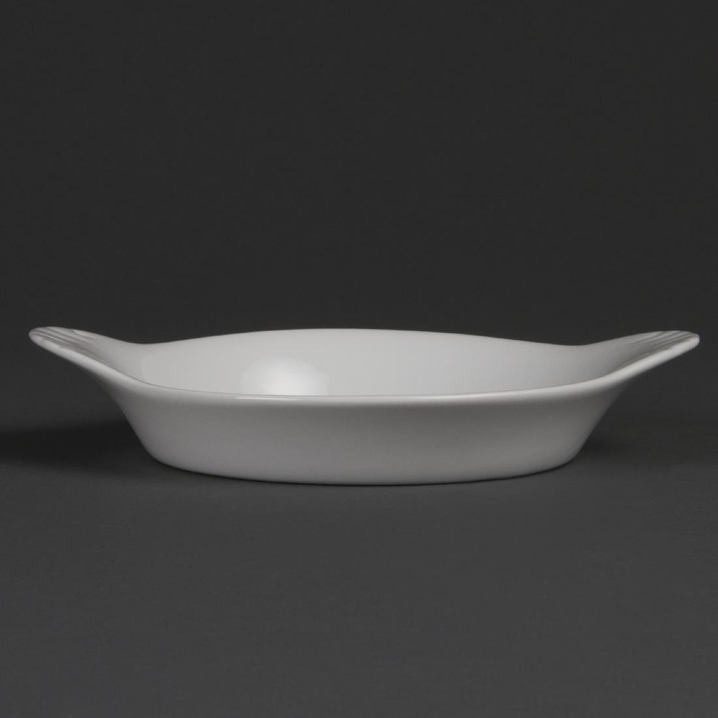 Olympia Whiteware ronde gratineerschalen met handvatten 19,2cm (6 stuks)
