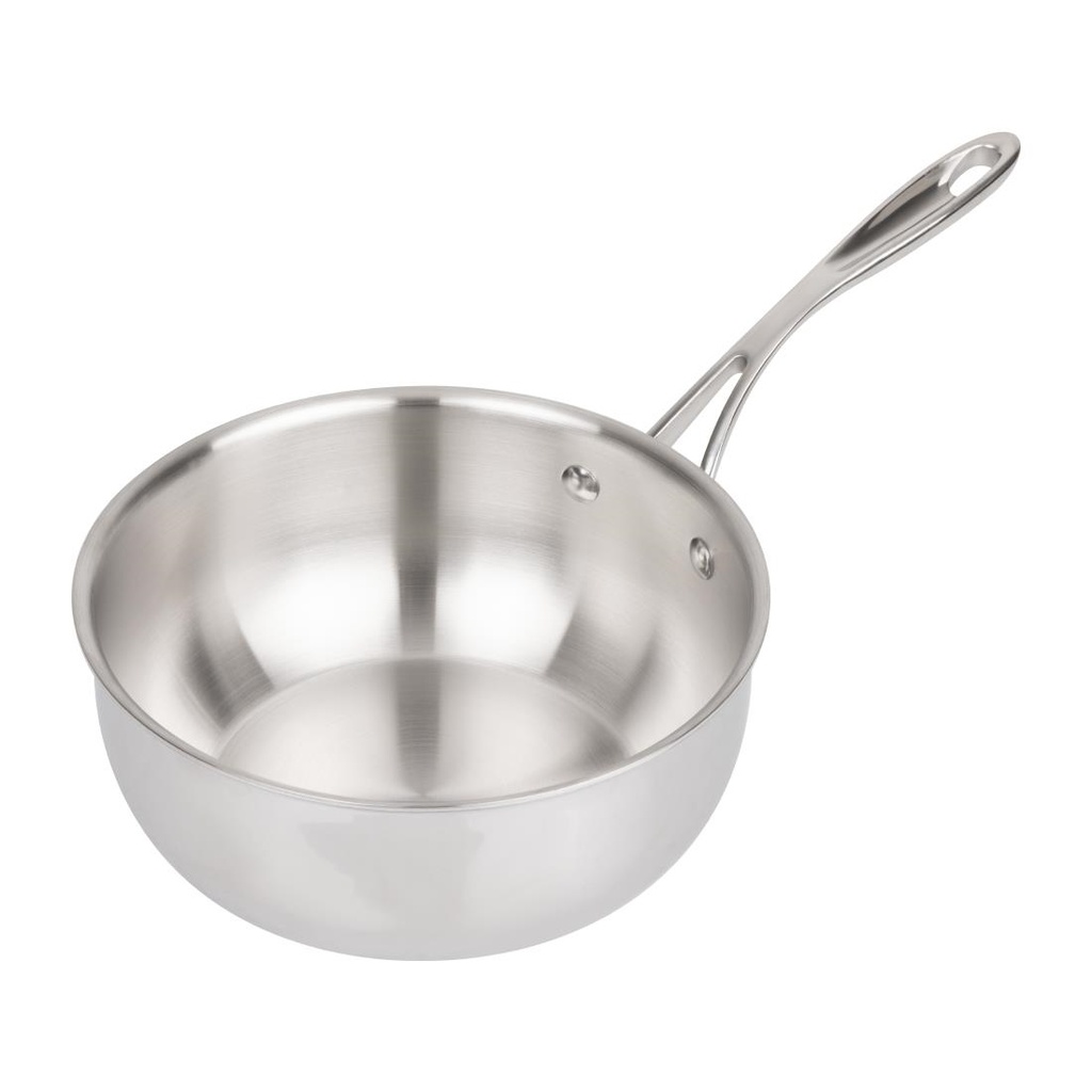 Vogue roestvrij staal & aluminium drielaagse geflarede sauteerpan 20cm