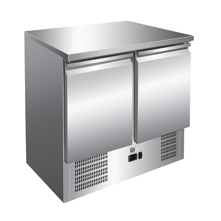 Gastro-Inox RVS werkbank met 2 deuren, geforceerd gekoeld