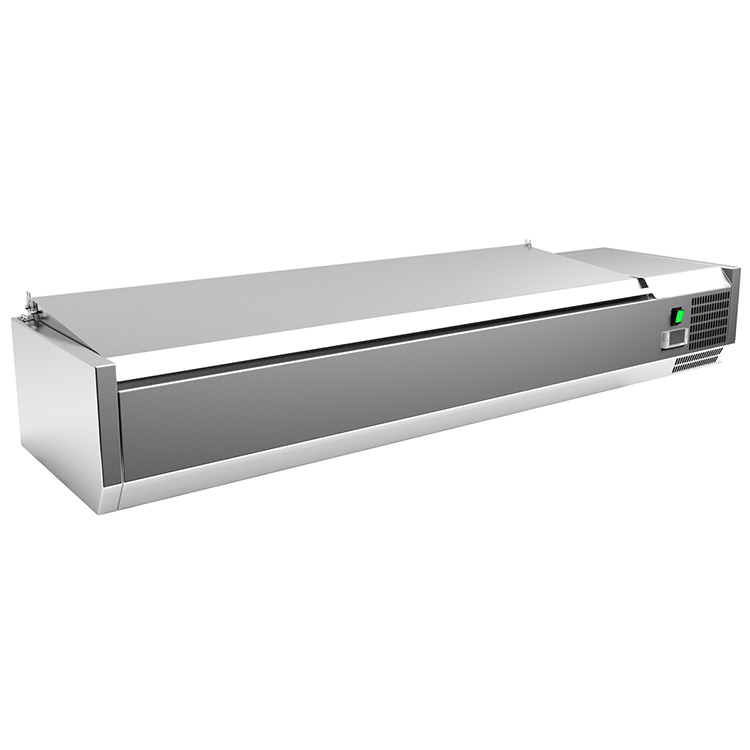 Gastro-Inox RVS opzetkoeling 5x GN 1/3 + 1x GN 1/2 met deksel