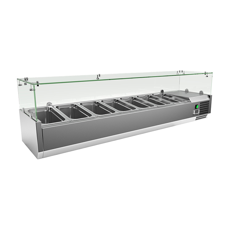 Gastro-Inox RVS opzetkoelvitrine 7x GN 1/3