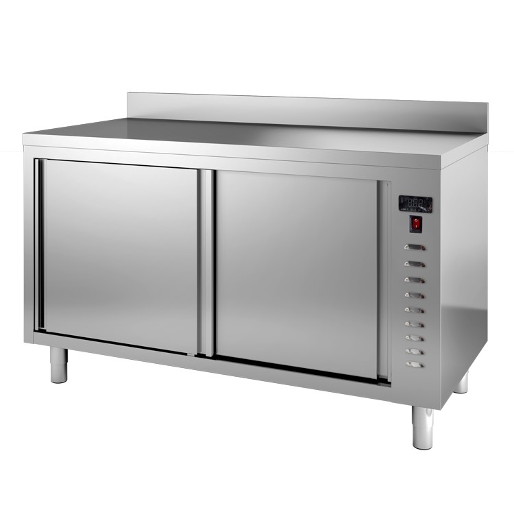 Warmhoudkast met achteropstand van roestvrijstaal AISI 304, 1800(l)x700(d)x880(h)mm