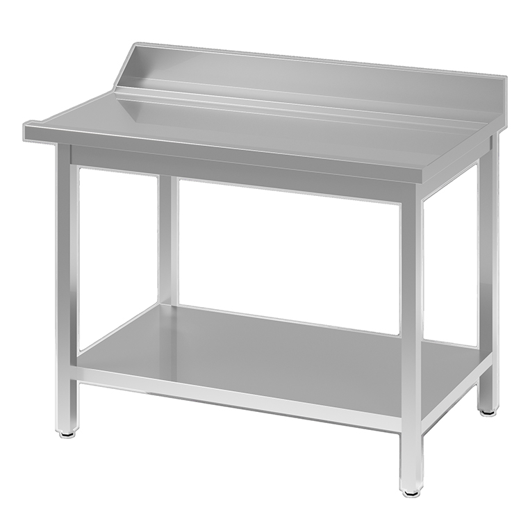 Afvoertafel van roestvrijstaal AISI 304 aansluiting L, 1400(l)x700(d)x900(h)mm