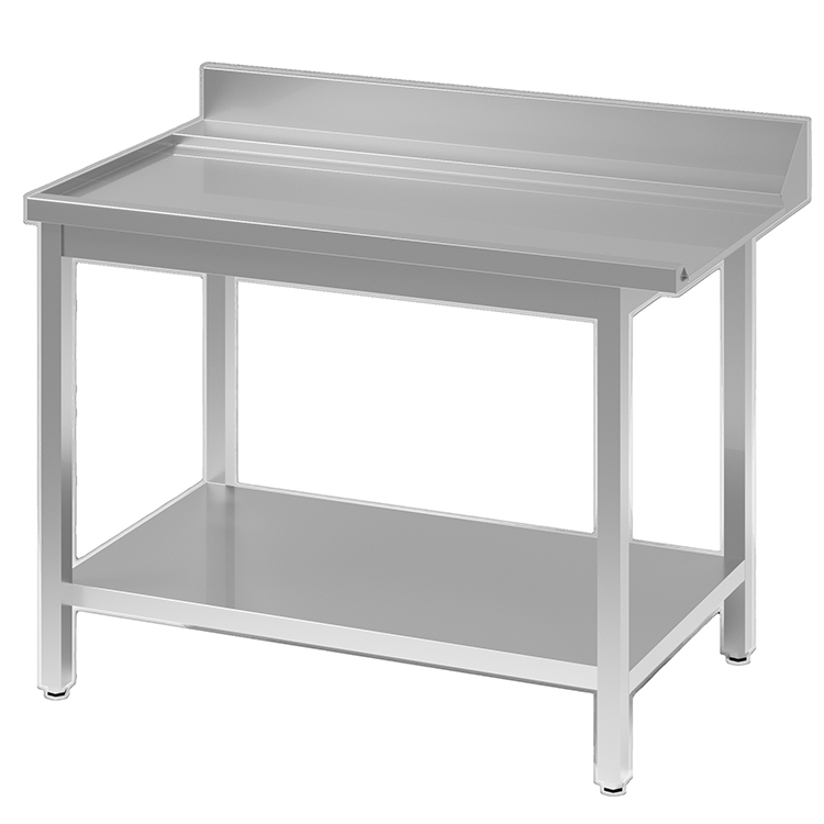 Afvoertafel van roestvrijstaal AISI 304 aansluiting R, 800(l)x700(d)x900(h)mm