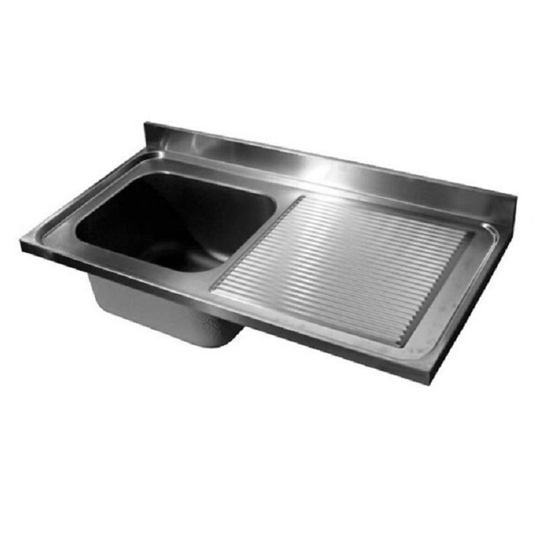 Spoeltafelwerkblad bak L roestvrijstaal AISI 304, 1400(l)x700(d)x40(h)mm