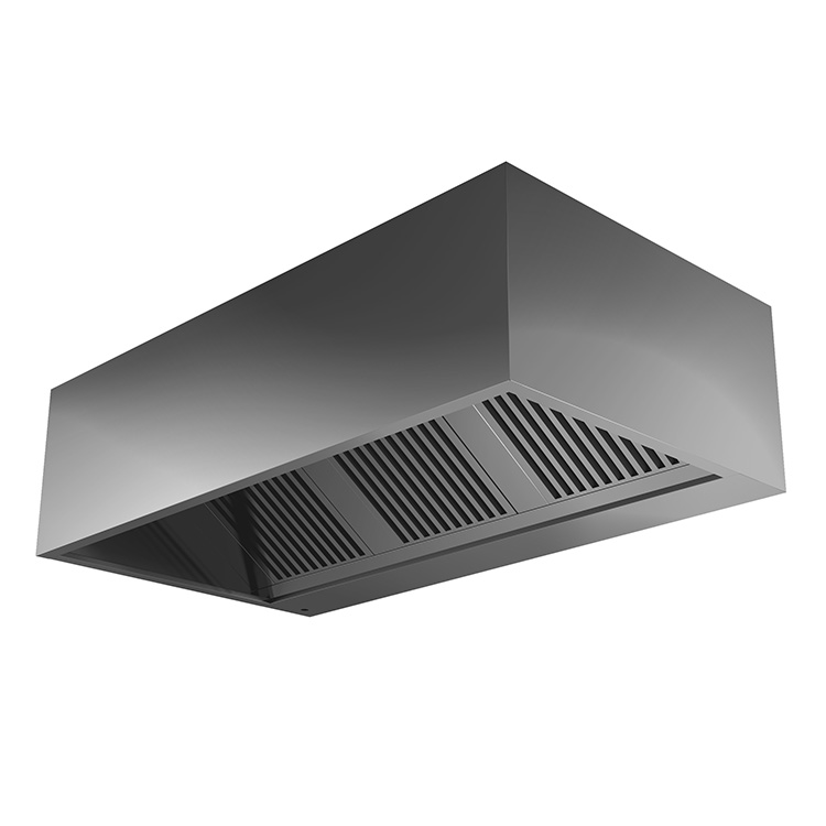 Afzuigkap box model met motor van roestvrijstaal AISI 304, 2000(l)x1100(d)x450(h)mm